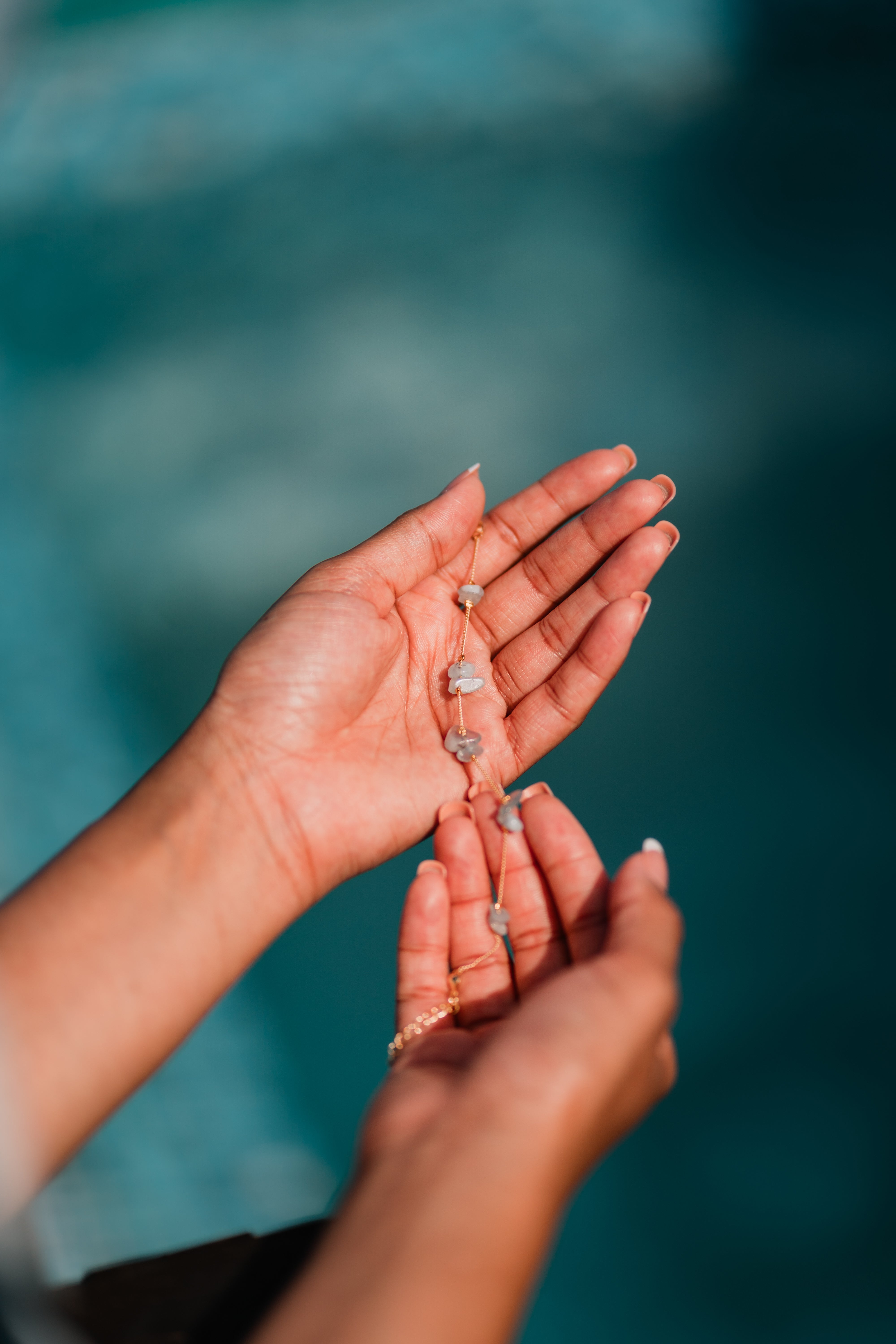 Aquamarine Stone Natural Bracelet